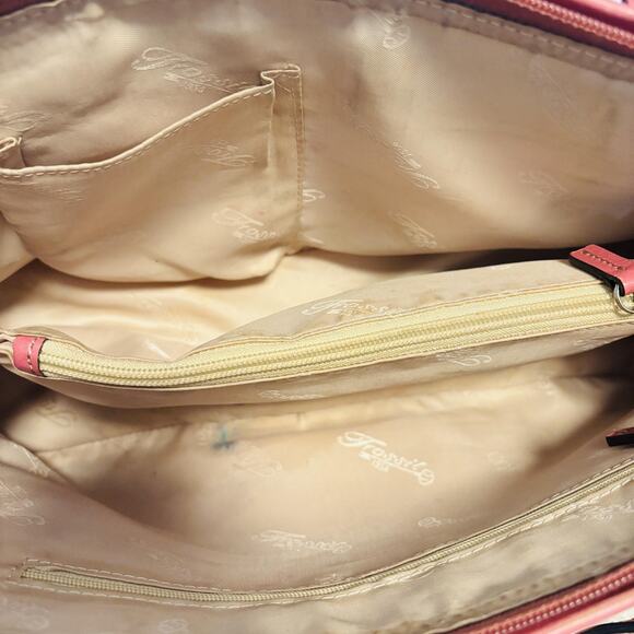 Fossil Bag Womens Pink Leather Y2K Top Handle Medium Crossbody Purse Handbag - Picture 9 of 11